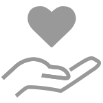 Icon hohle Hand hält Herz